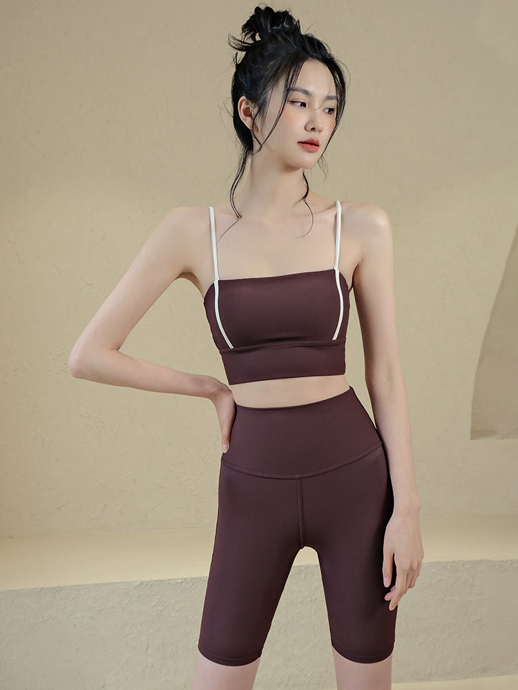 Thin strap fitness bra