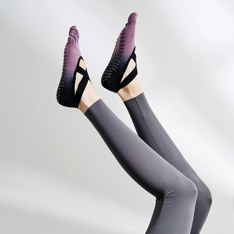 Gradient five-toe non-slip socks