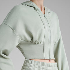Double zip short waist running sports jacket