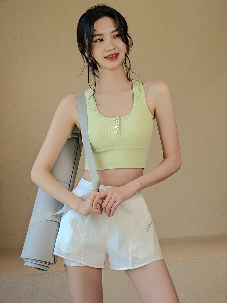Anti-light fake two yoga shorts