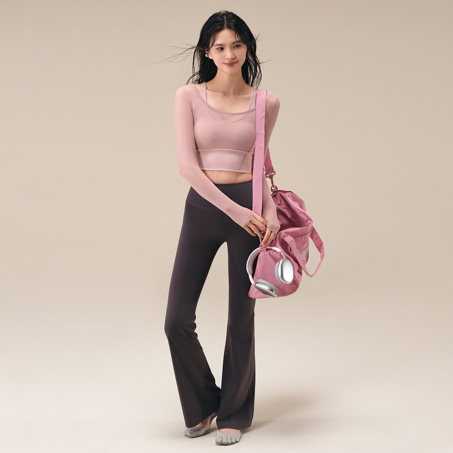 New professional running sports high-waisted fitness training flared pants