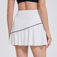 Fake two-piece anti-walk pleated sports badminton tennis skirt with pockets