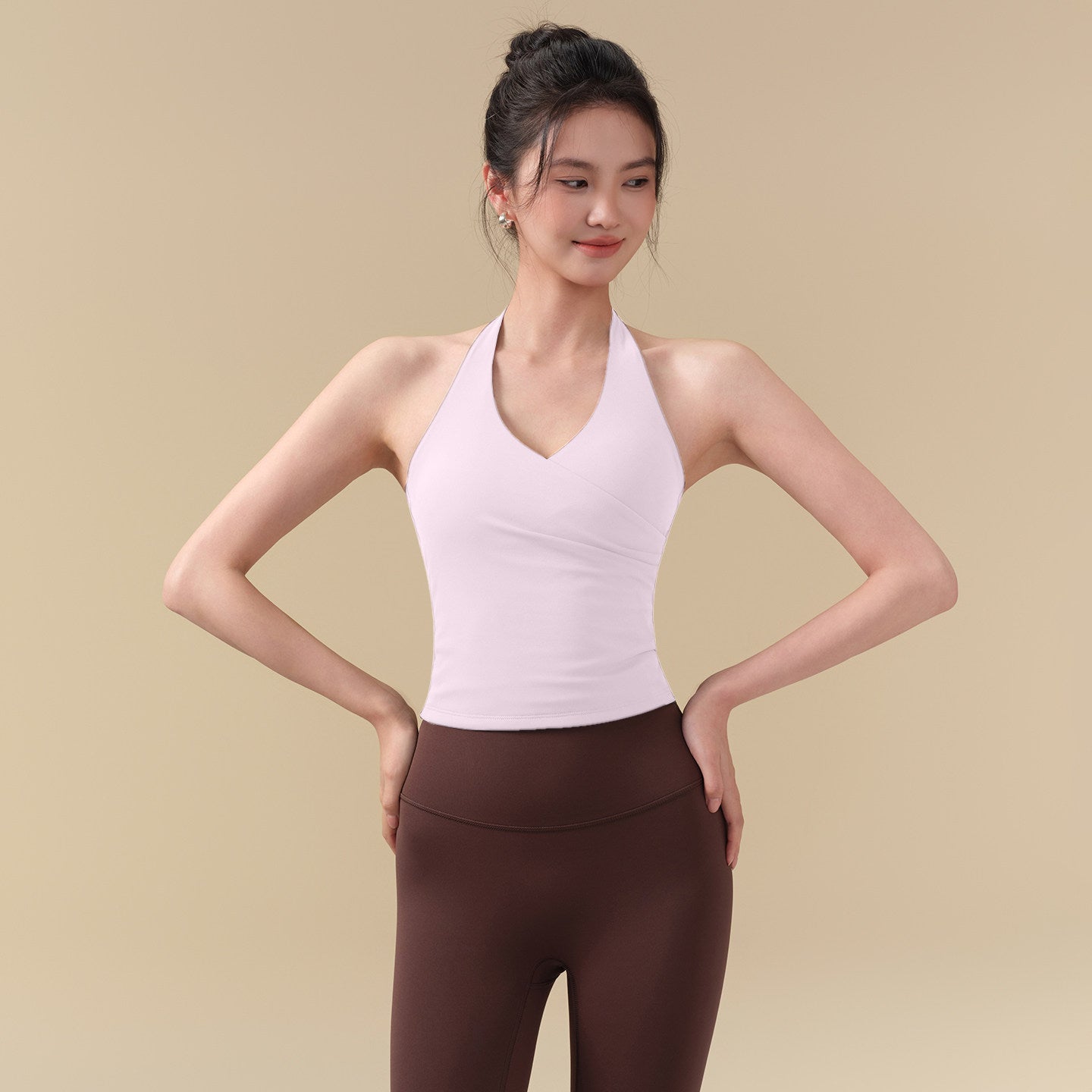 V-neck halterneck shockproof sports vest