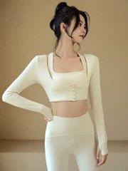 Ribbed temperament yoga long sleeves