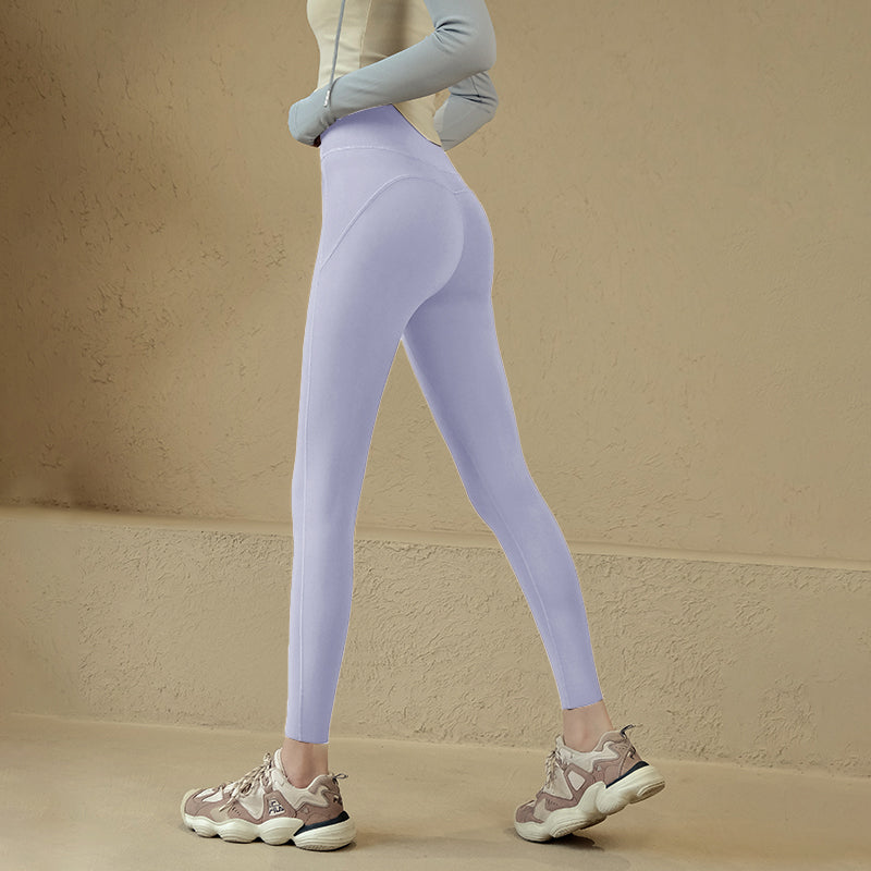 High waisted peach hip leggings