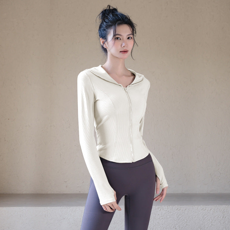 Navy Collar Yoga Long-Sleeve Top