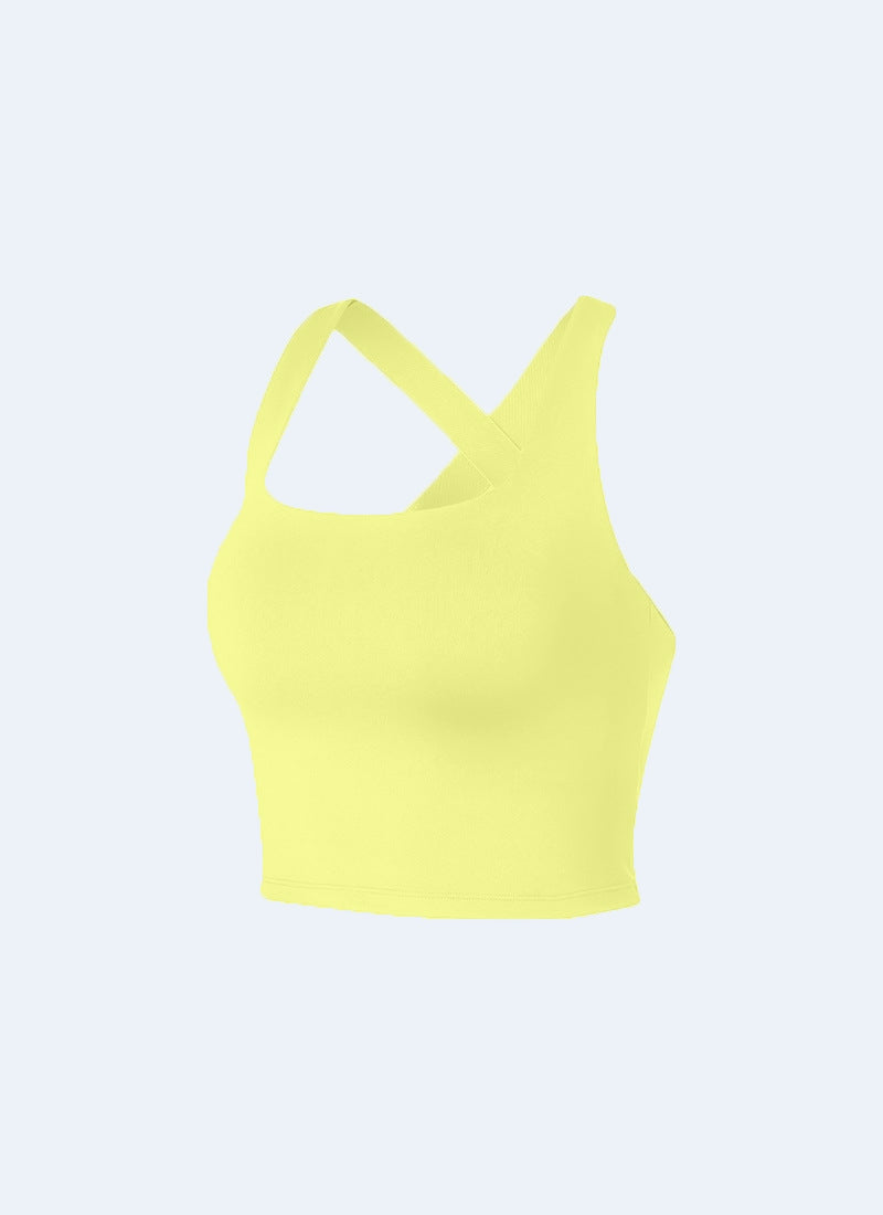 Solid color fashion U-neck beauty back sports fitness bra