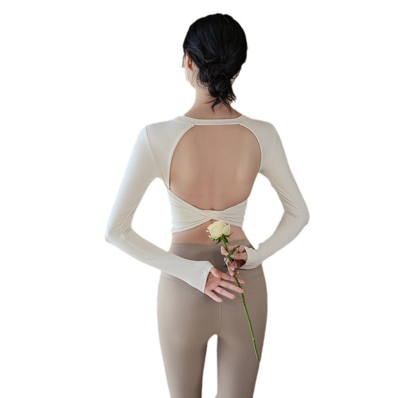 Sexy backless cropped long sleeve