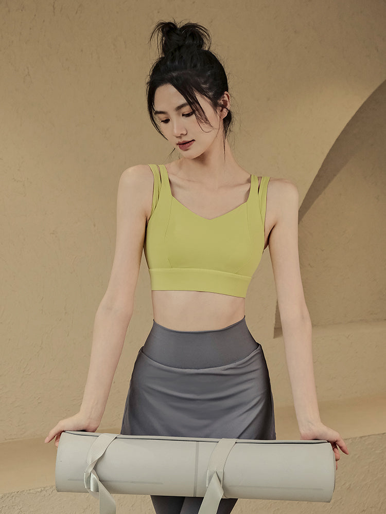 Shockproof cross-back sports bra