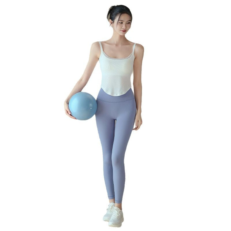 Premium lace tie strap integrated sports training gym bra
