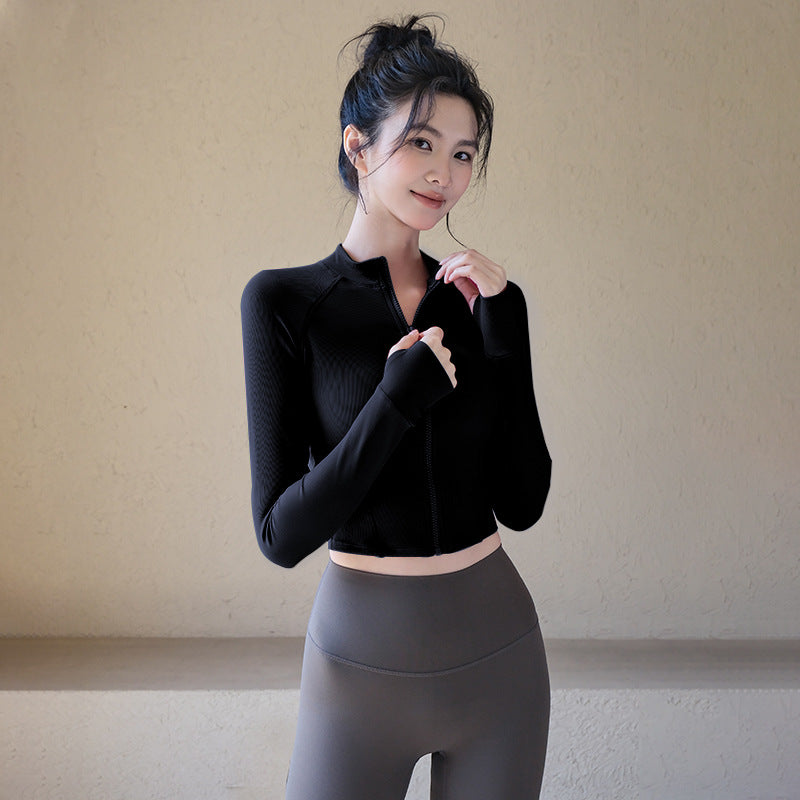 High-Neck Zipper Yoga Jacket