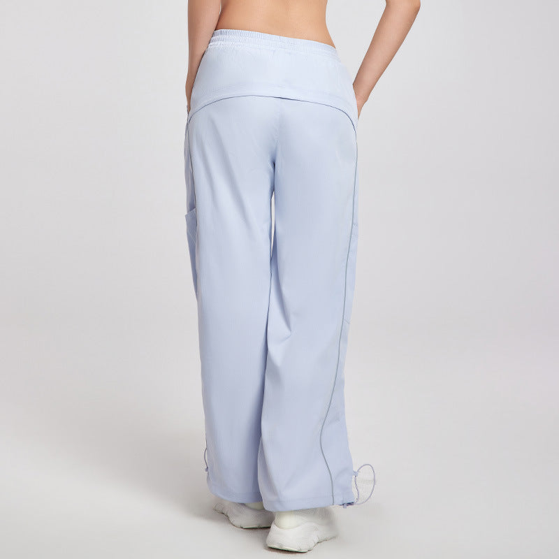 Loose, Casual, Versatile, Reflective cargo pants, Sweatpants, Wide-leg pants