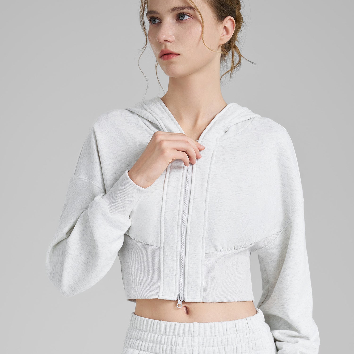 Double zip short waist running sports jacket