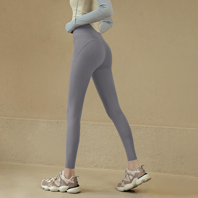 High waisted peach hip leggings