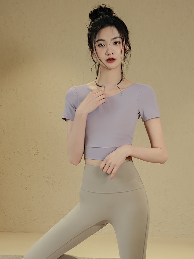 Quick-drying back-beautiful short sleeves