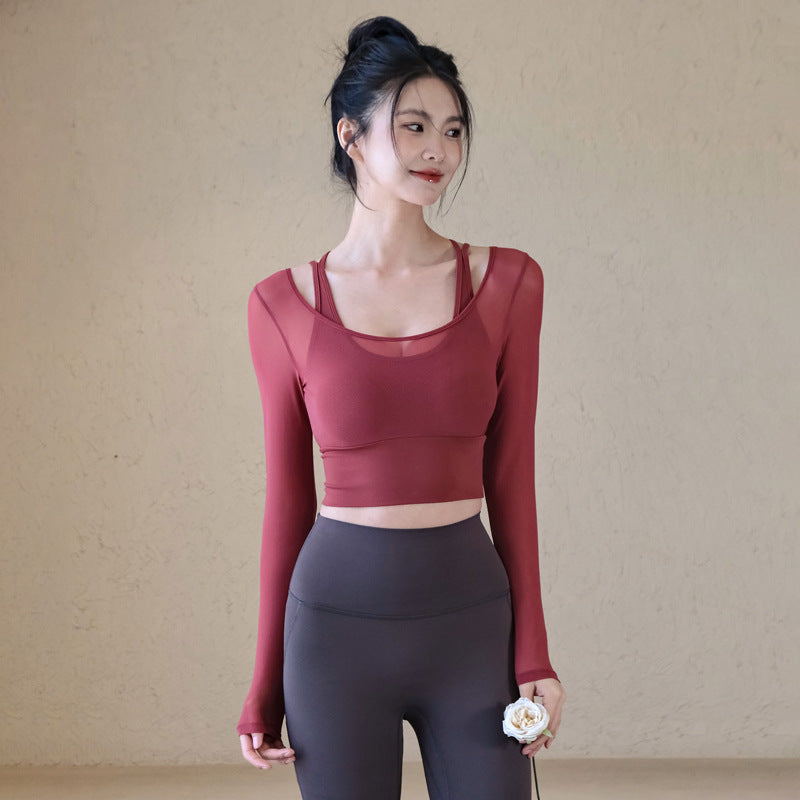 Fake two-piece long sleeves with chest pad