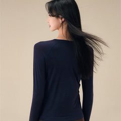Skin-friendly wool sports long-sleeved gym clothes