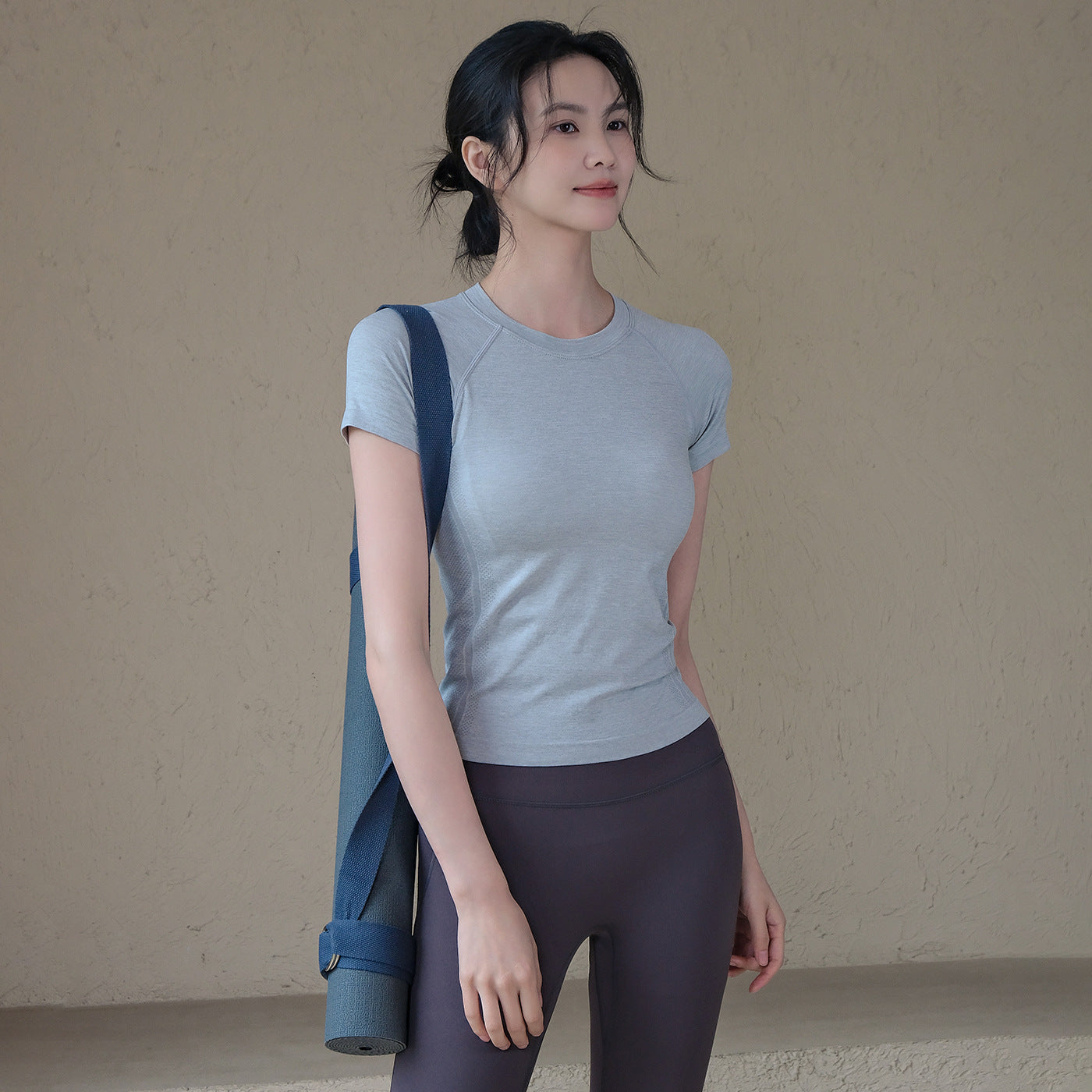 Lightweight, Breathable, Nude, Slim, Slim, Fitness short sleeves