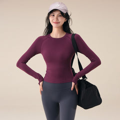 Autumn High Elastic Running Sports T-shirt