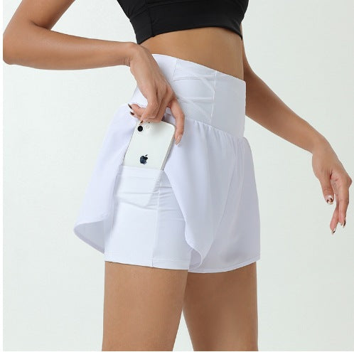 High-waisted loose breathable sports shorts