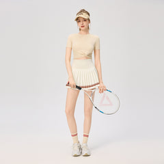 Solid color kink quick-drying tennis short sleeves