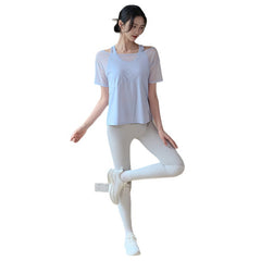 Loose breathable mesh quick-drying fake two pieces of short sleeves