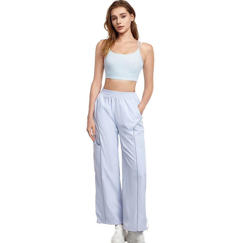 Loose, Casual, Versatile, Reflective cargo pants, Sweatpants, Wide-leg pants