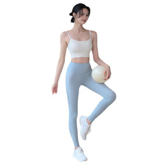 High-stretch lycra lightweight nude high-waisted leggings