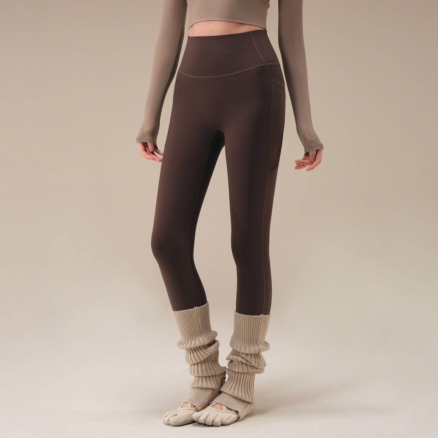 Autumn and winter new buttock lifting and belly tights Pilates fitness pants