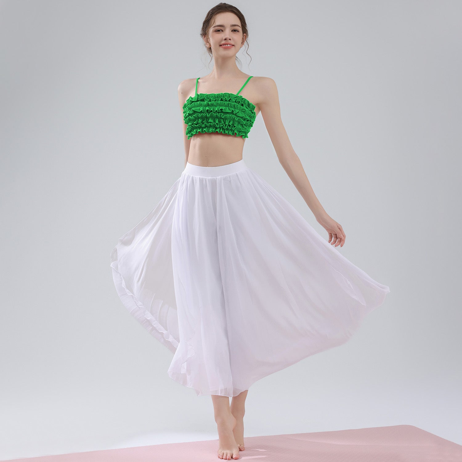 Dunhuang Flying Goddess temperament thin lace flowing chiffon set