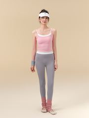 Color-block 2-in-1 Layered Yoga Tank Top with Double Shoulder Straps