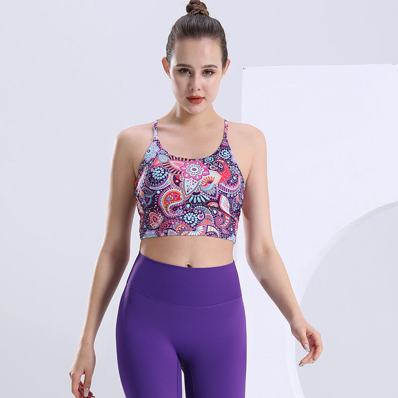 Printed one-piece sports bra