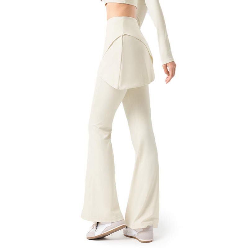 Fake two pairs of fart curtain drapes with a slightly raised wide-leg pants