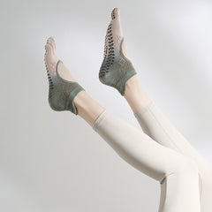 Gradient diamond breathable instep five-toe non-slip ankle socks