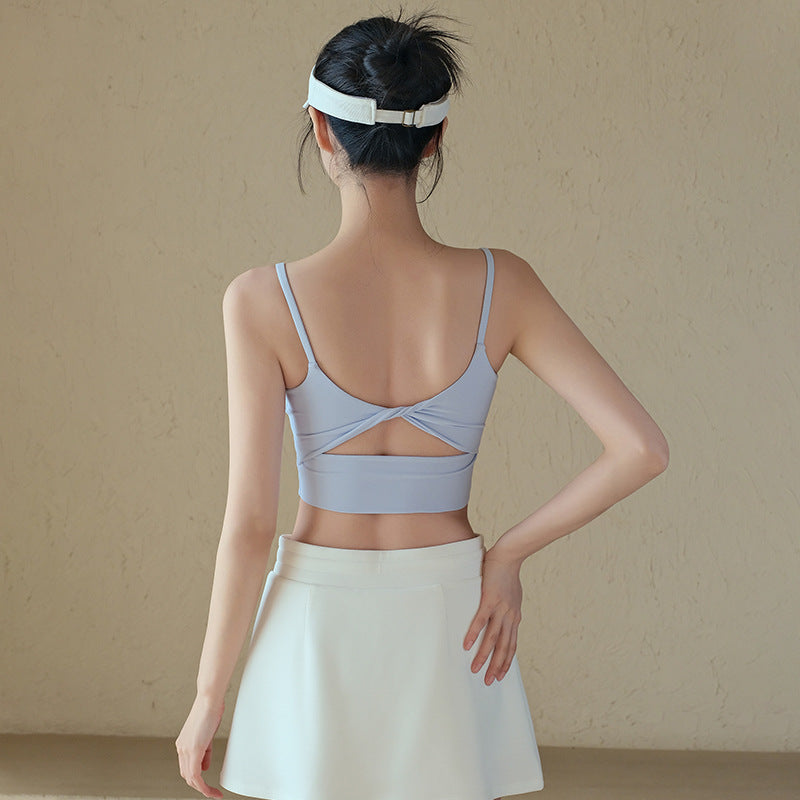 Cut-out bow kink sports training beauty back bra