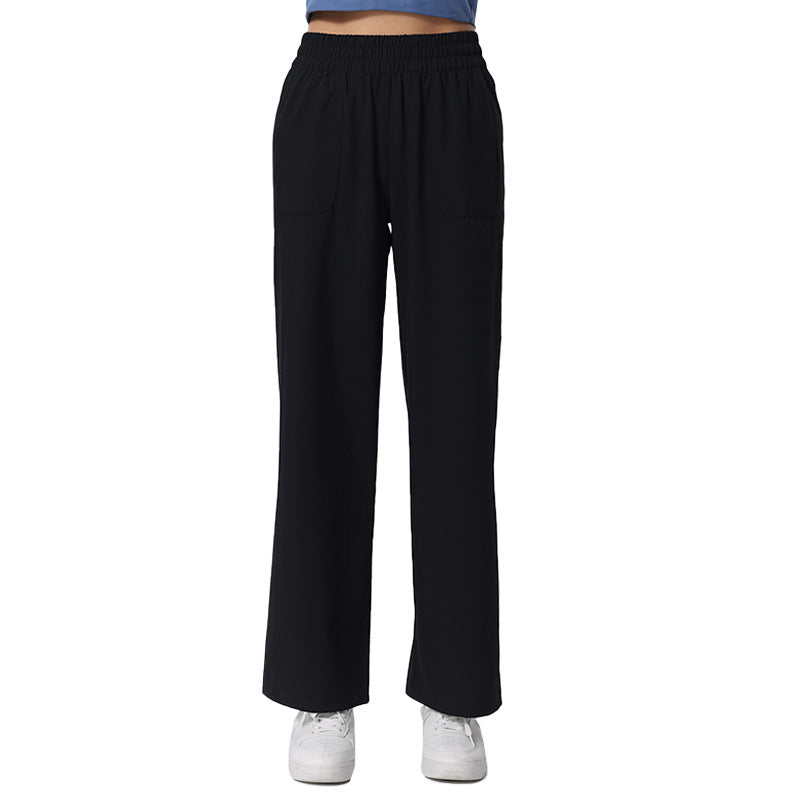Soft high-rise straight-leg slacks