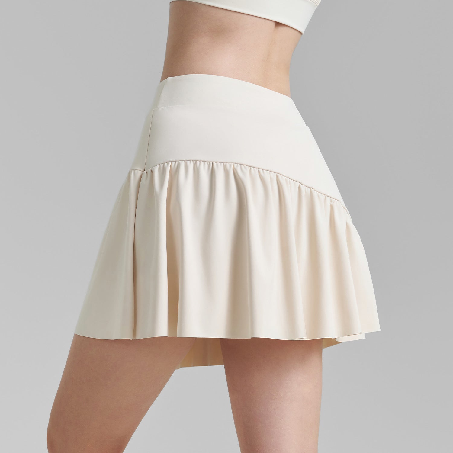 Anti-shine high-waisted ruffled sports skirt