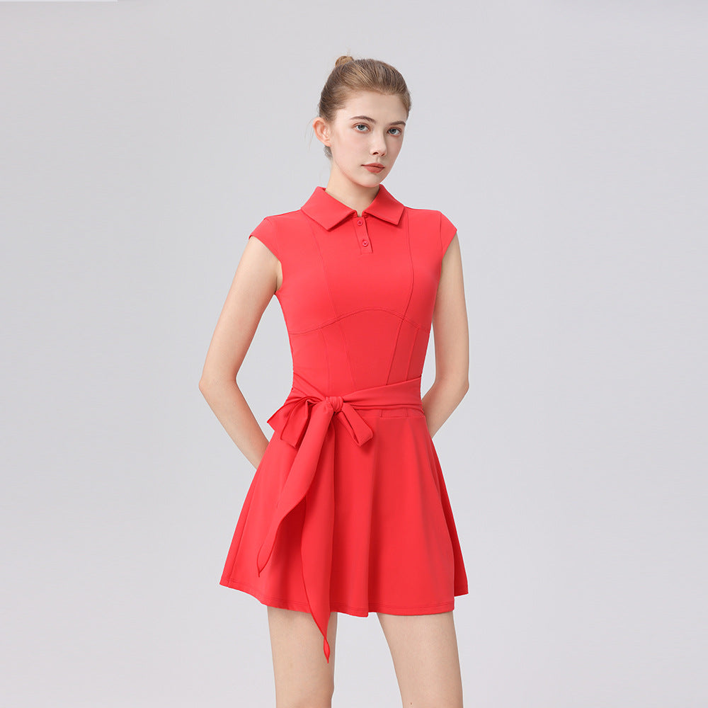 Slim polo collar tennis dress