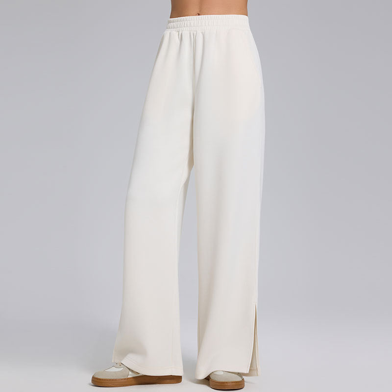 High-end lazy loose loose drape slit straight-leg pants