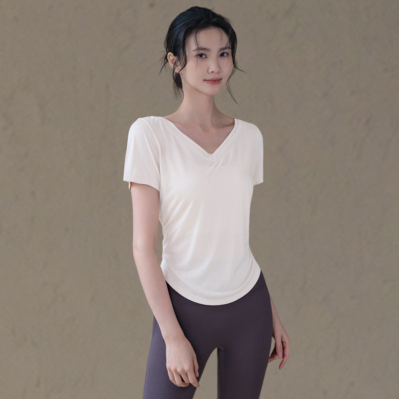 Loose nude feel light and breathable running sports T-shirt short sleeves