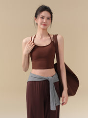Double shoulder strap beautiful back shockproof yoga suit vest