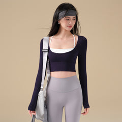New Contrast Sports Top with Chest Pad