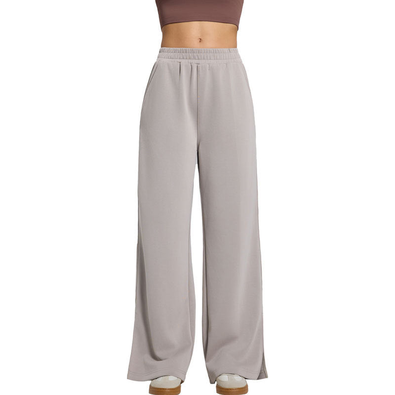 High-end lazy loose loose drape slit straight-leg pants