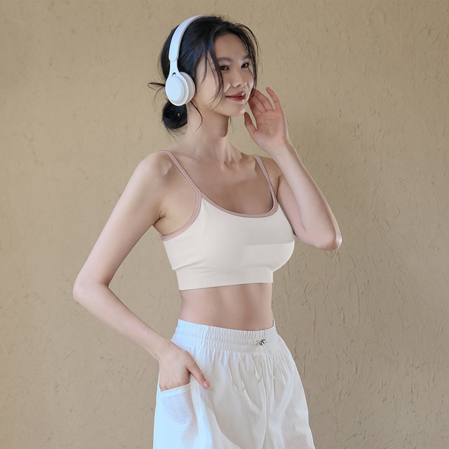 High-end sexy skin-friendly all-in-one fitness shockproof gathered sports beauty back bra