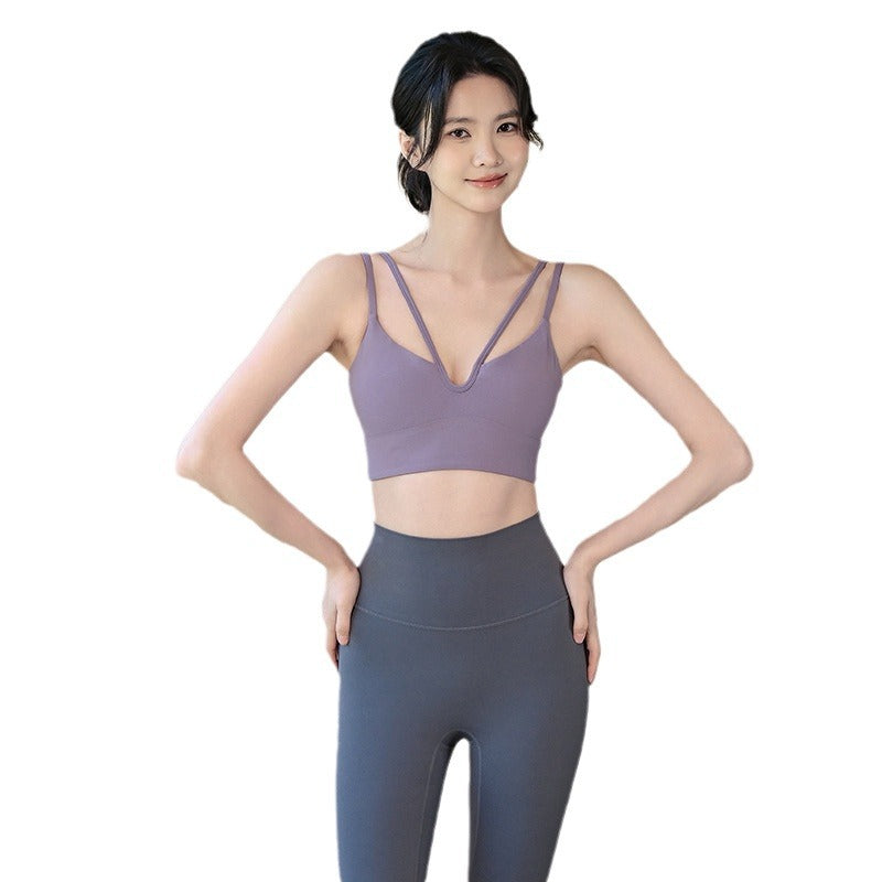 Double Strap Backless Sports Bra