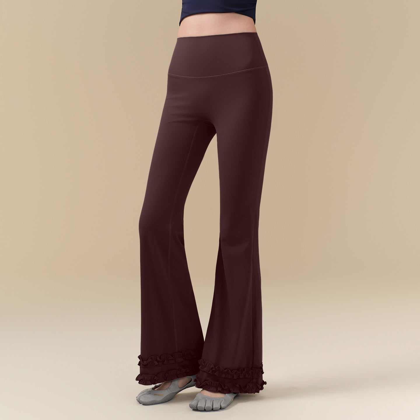 High-elastic nude slimming high-waisted bell-bottoms