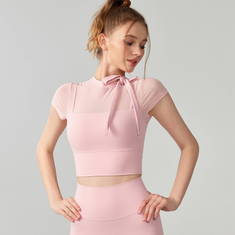 Lace-up mesh quick-drying, Breathable short sleeves