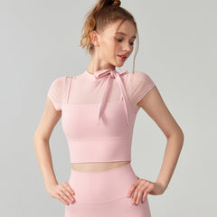 Lace-up mesh quick-drying, Breathable short sleeves