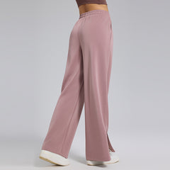 High-end lazy loose loose drape slit straight-leg pants