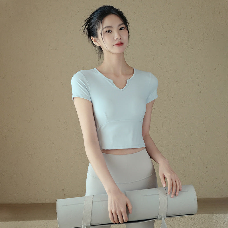 Slim and slim sports fitness short sleeves